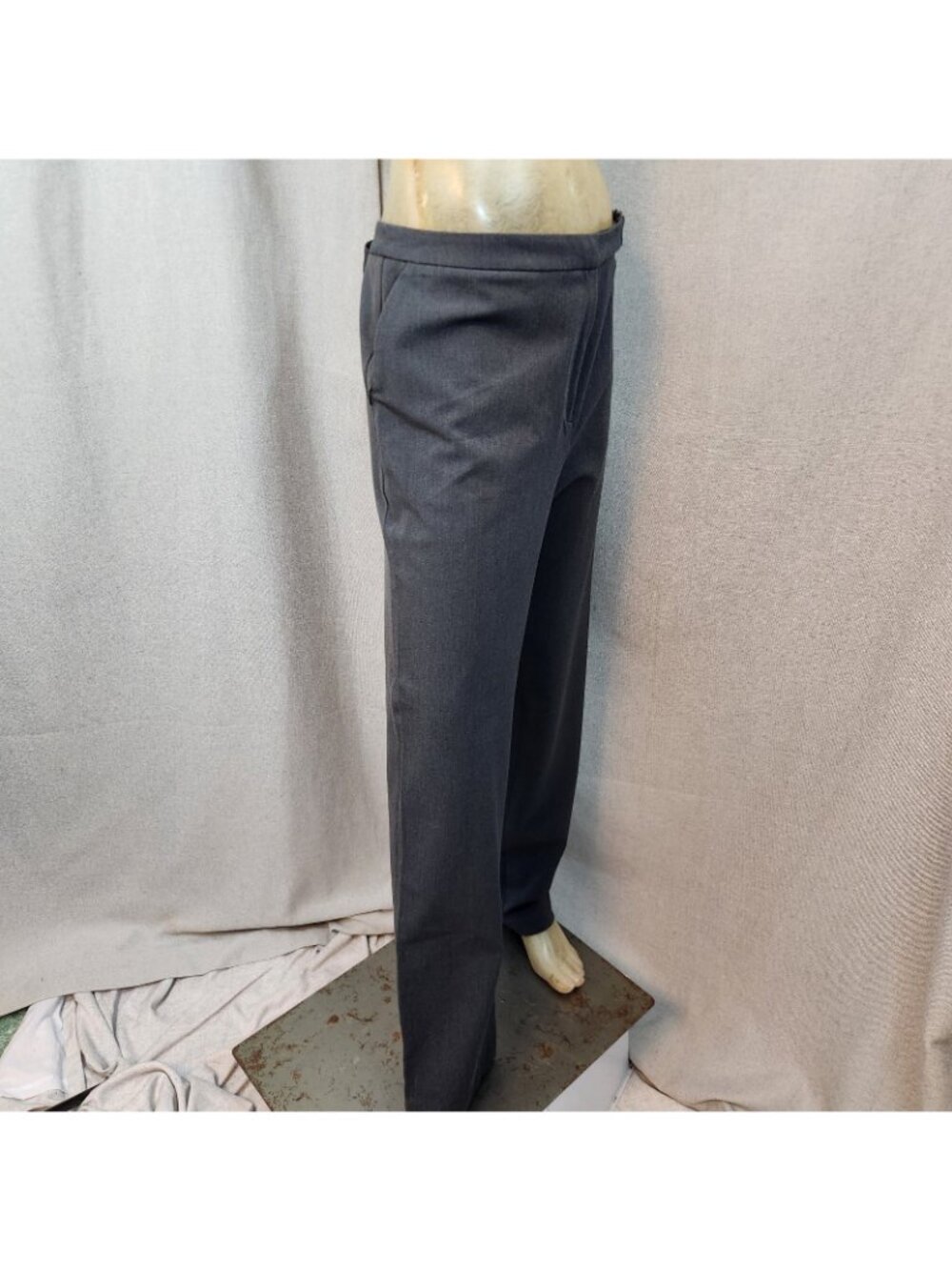 Lauren Ralph Lauren Gray Dress Pants w Clasp Size 16 XL XLARGE Zipper Pockets - Picture 2 of 5